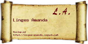 Linges Amanda névjegykártya
